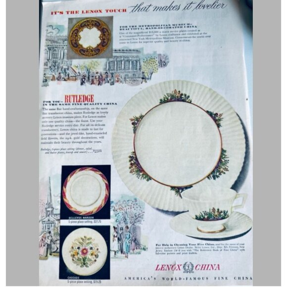 VTG Lenox 4 Rutledge P-303 Dinner Plate 10 7/8″ Raised Enamel Discontinued 24K - Picture 4 of 8